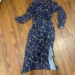 Elegant Navy Floral Dress